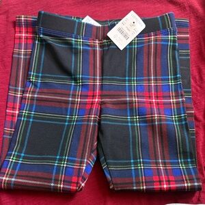 Crewcuts Kids Plaid Leggings - size 6, NWT